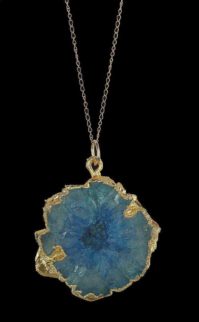 Druzy Quartz Pendant with Chain (1 of 2)