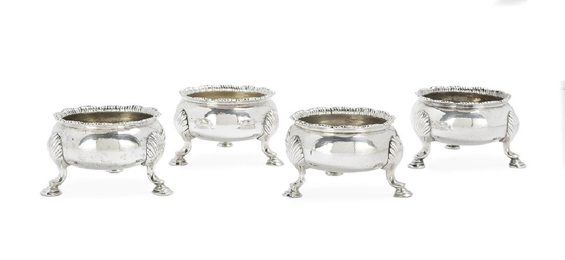 Four George II Sterling Silver Salt Cellars (1 of 2)