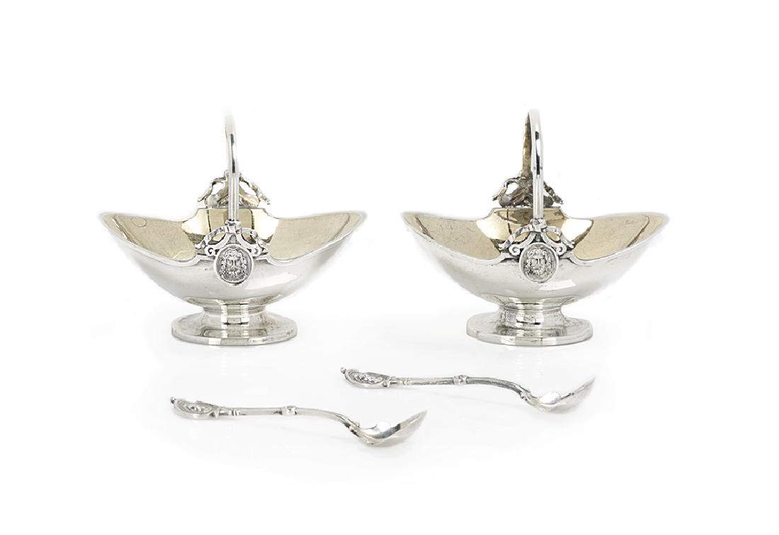 Pair of Gorham "Medallion" Silver Salt Cellars (1 of 3)