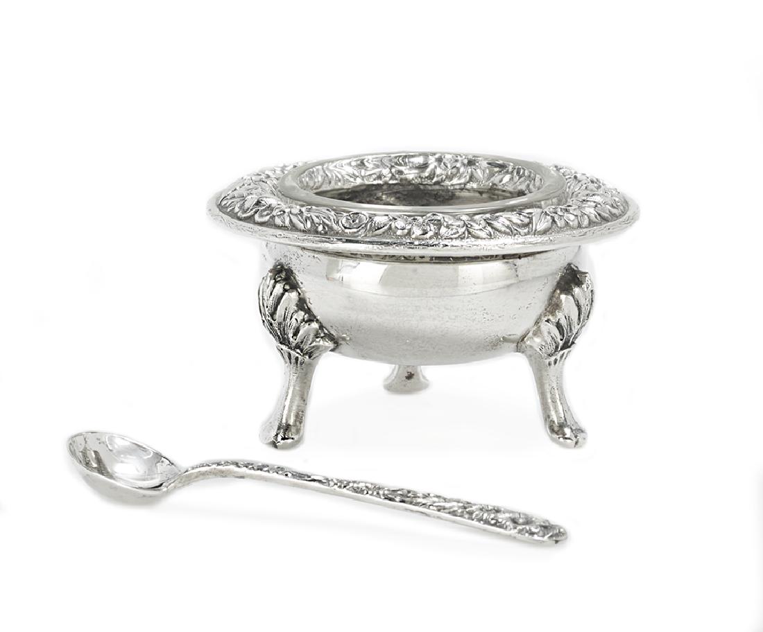 S. Kirk & Son Silver Salt Cellar and Spoon (1 of 1)