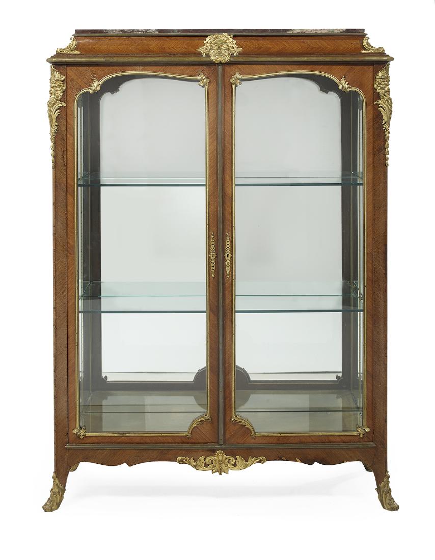 Louis XV/XVI-Style Marble-Top Vitrine (1 of 2)
