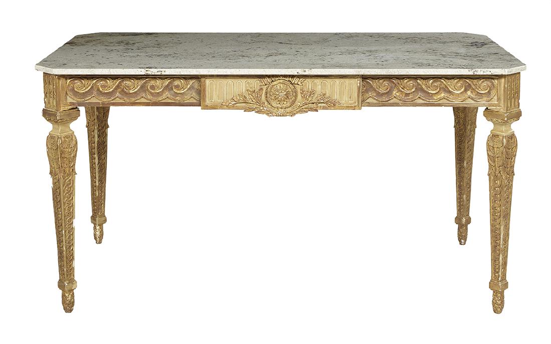 Louis XVI-Style Granite-Top Center Table (1 of 2)