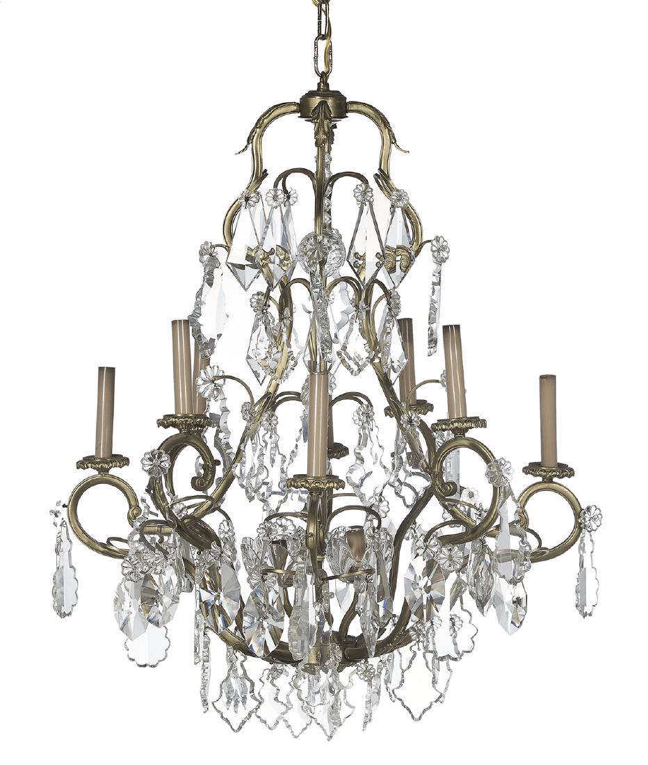 Louis XIV-Style Bronze and Crystal Chandelier (1 of 1)