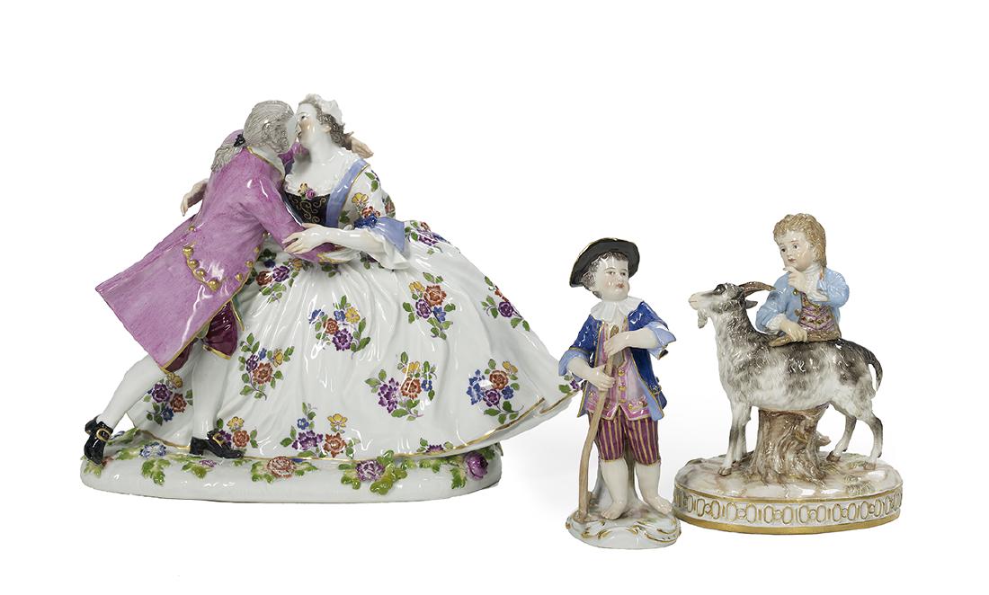 Three German Meissen Porcelain Figures (1 of 5)