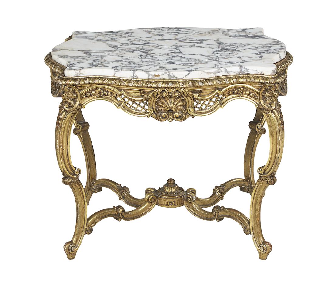 Louis XV-Style Marble-Top Occasional Table (1 of 2)