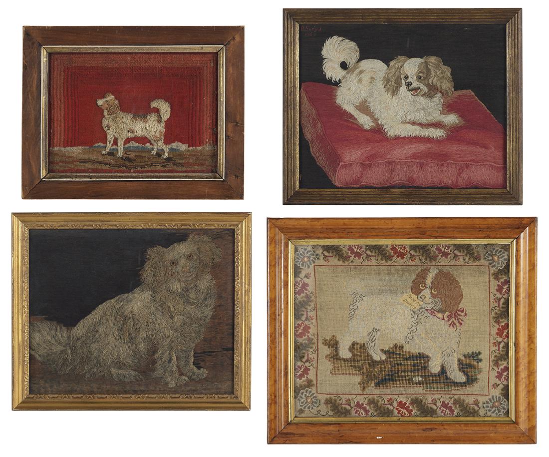 Four Embroideries of Spaniels and Other Dogs (1 of 10)