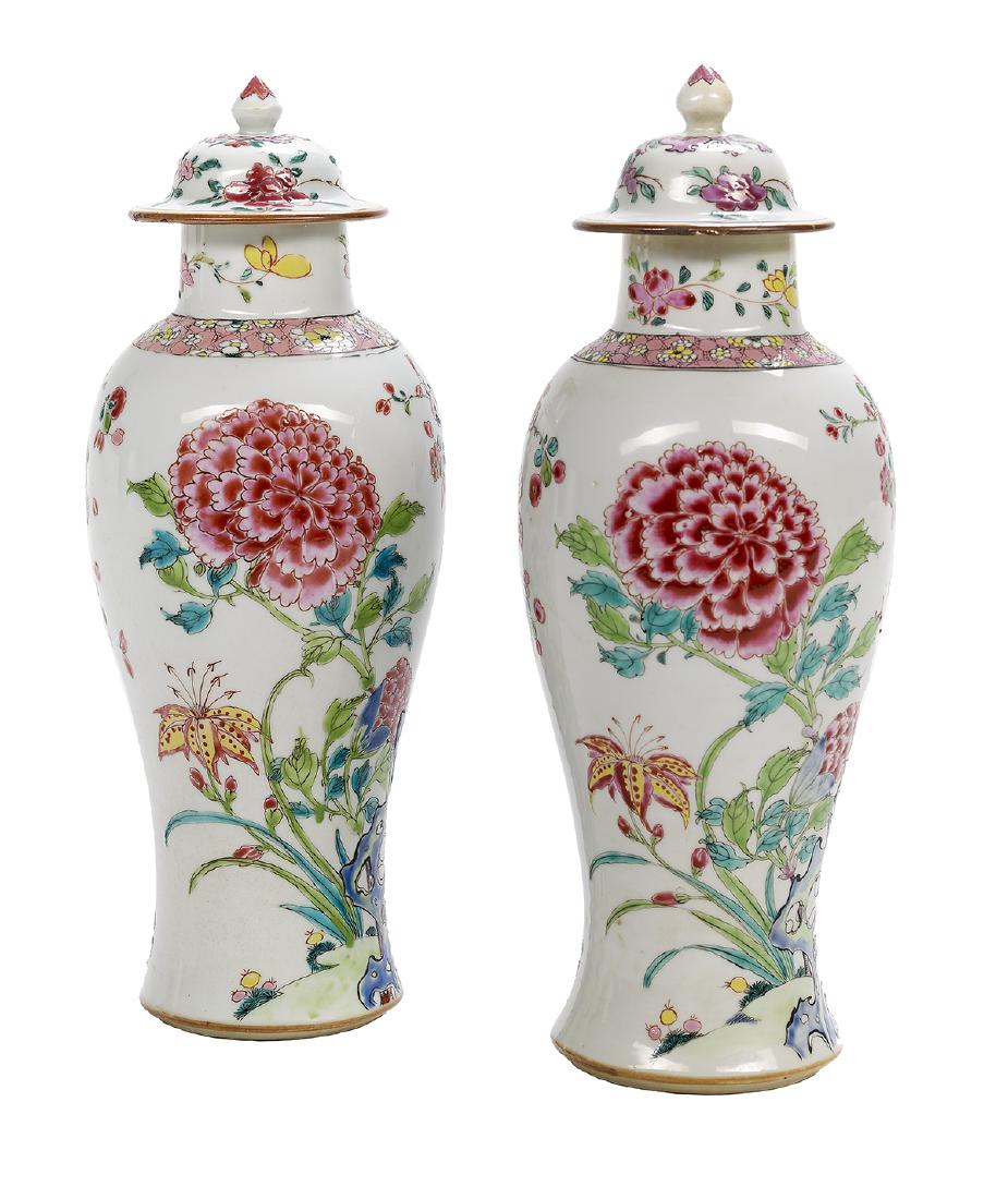 Pair of Chinese Export Famille Rose Vases (1 of 1)