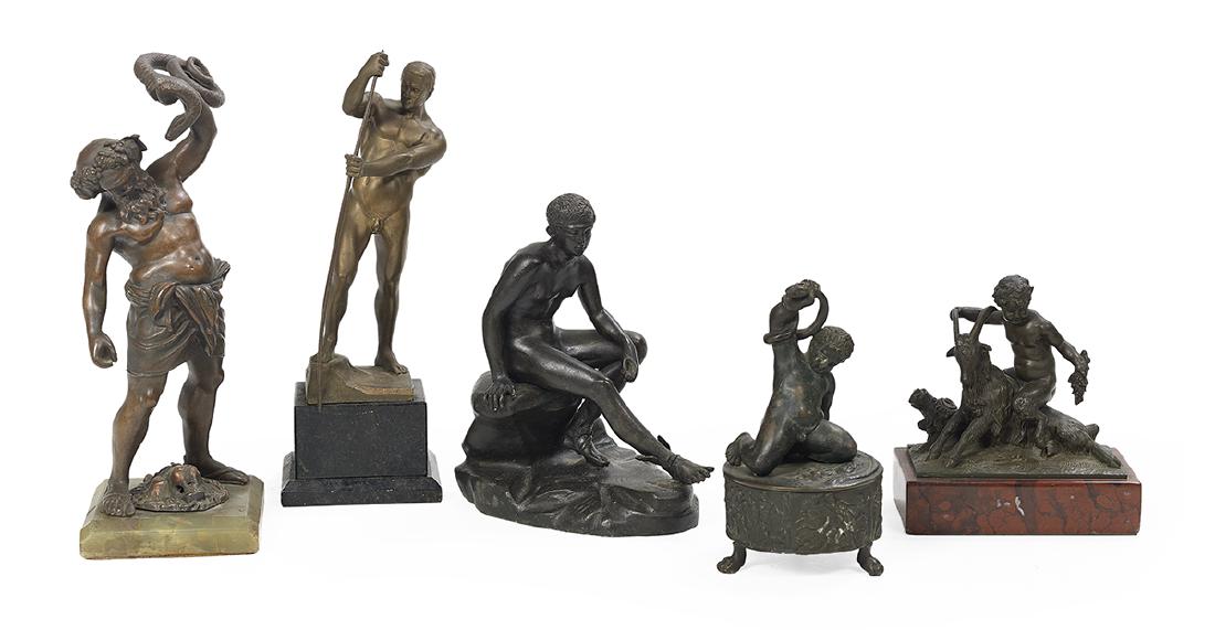 Collection of Five Grand Tour Souvenir Bronzes (1 of 2)