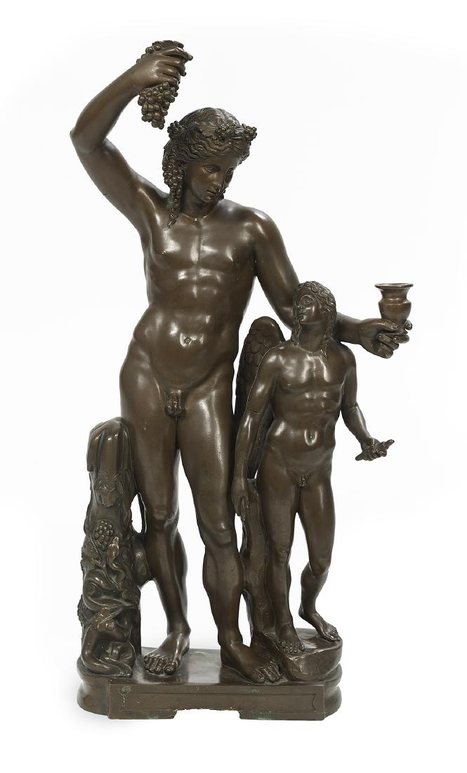 Italian Patinated Bronze of "Bacchus and Cupid" (1 of 2)