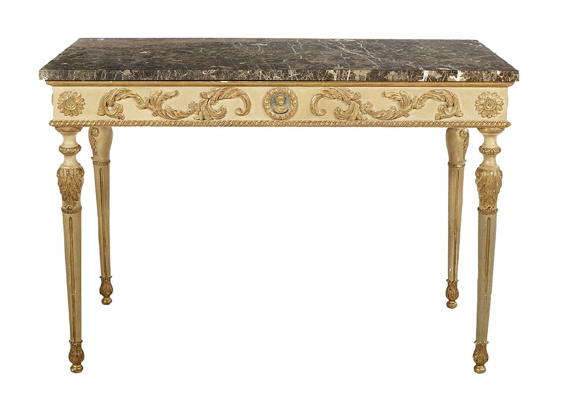 Neoclassical Marble-Top Side Table (1 of 2)