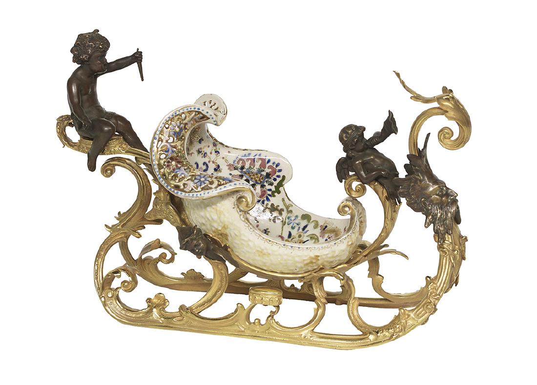 Continental Bronze and Porcelain Centerpiece (1 of 2)
