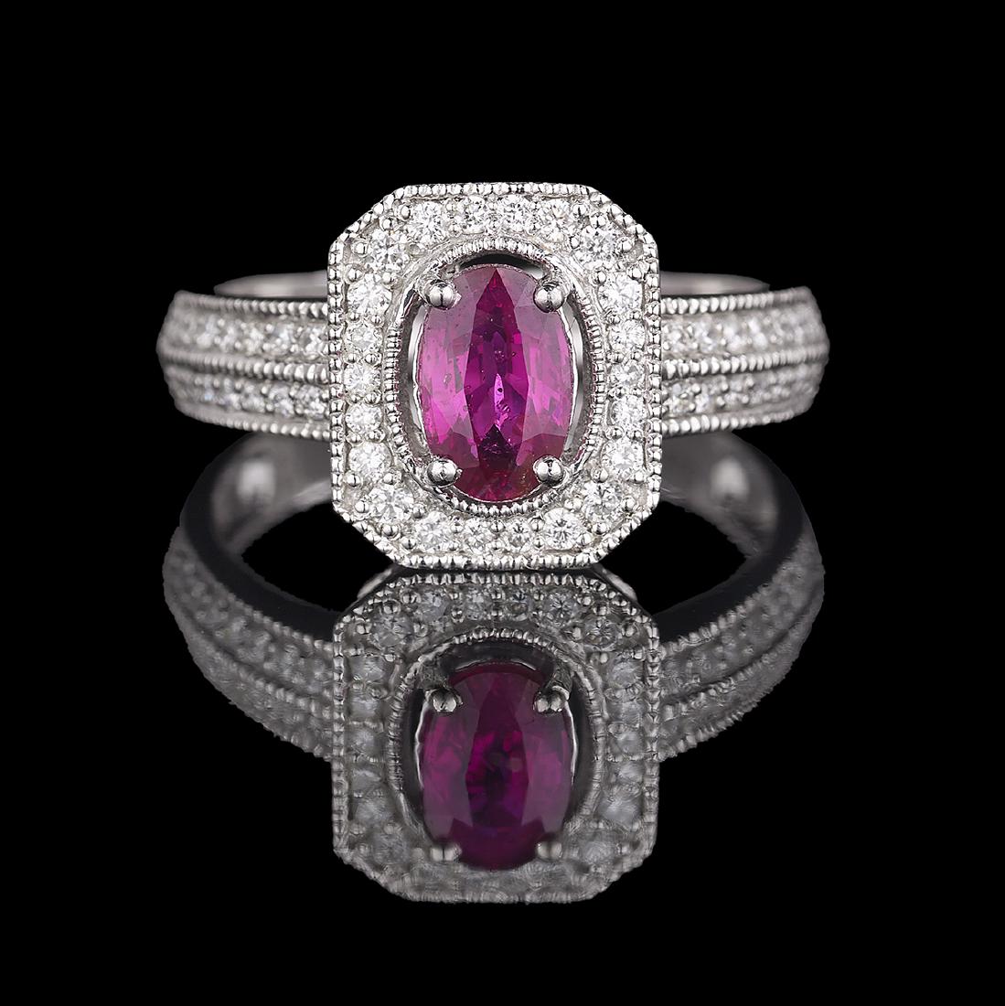 Natural Ruby and Diamond Ring