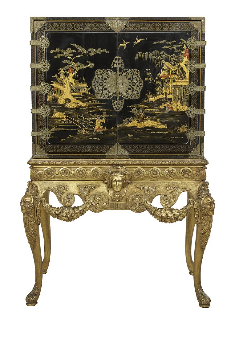 Continental Japanned Cabinet (1 of 3)