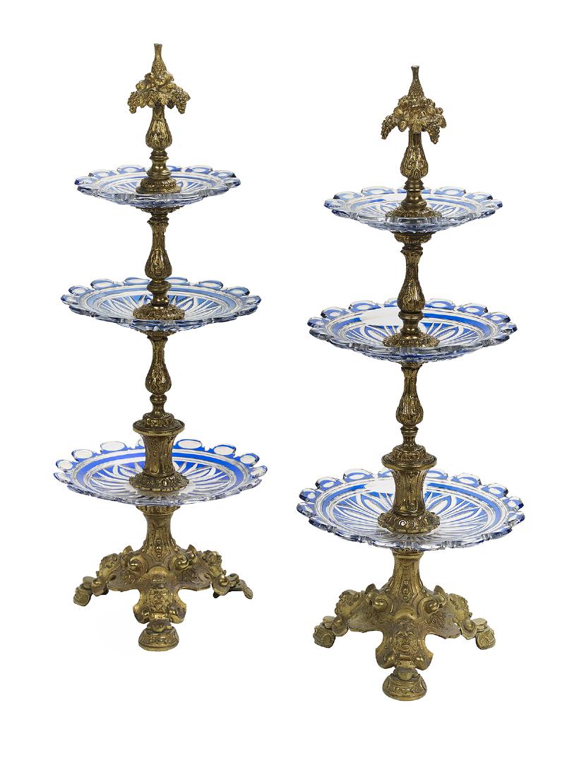 Pair of Gilt-Bronze and Glass Dessert Stands (1 of 1)