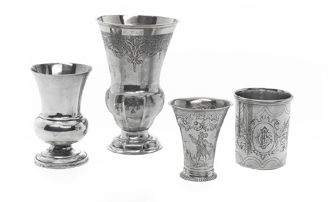 Four 18th/19th-Century Continental Silver Goblets (1 of 1)