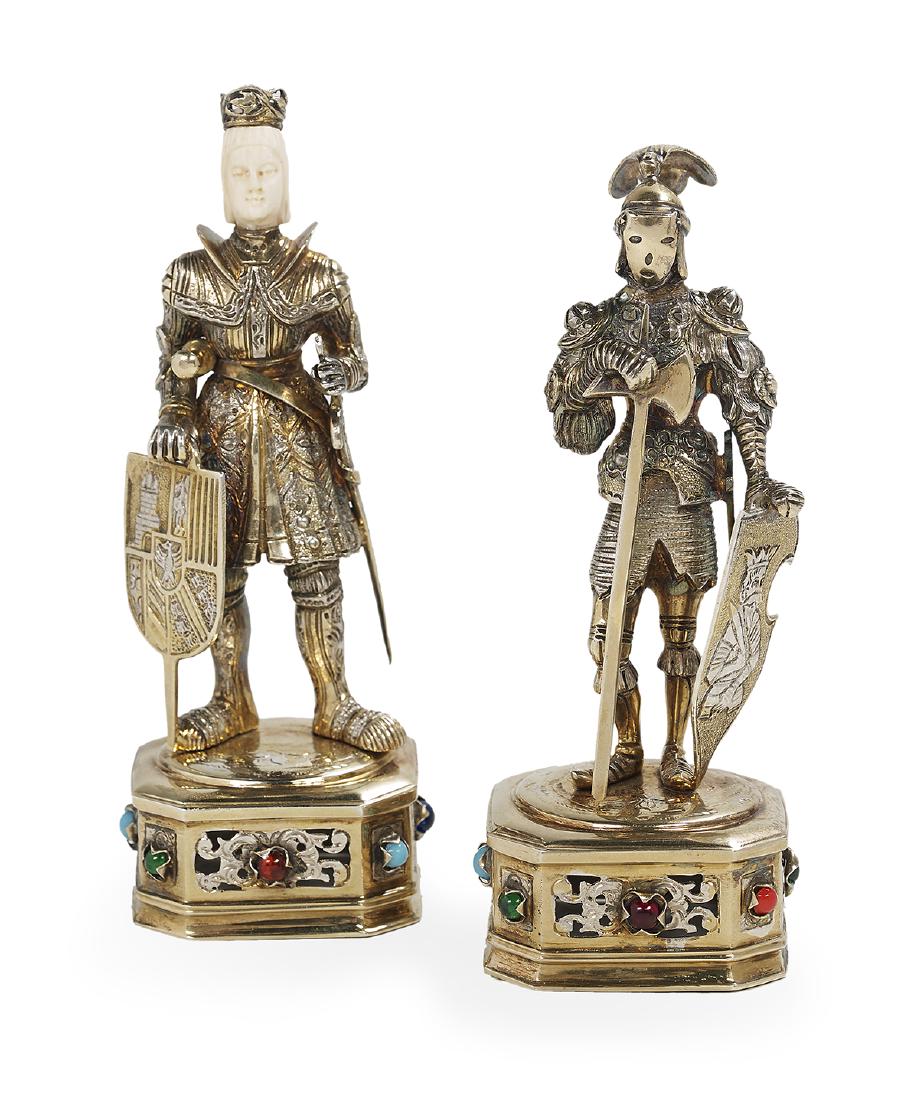 Two German Sterling Silver Gilt Cabinet Figures (1 of 2)