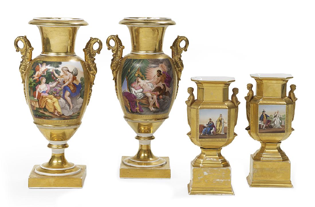 Two Pairs of Paris Porcelain Urns (1 of 2)