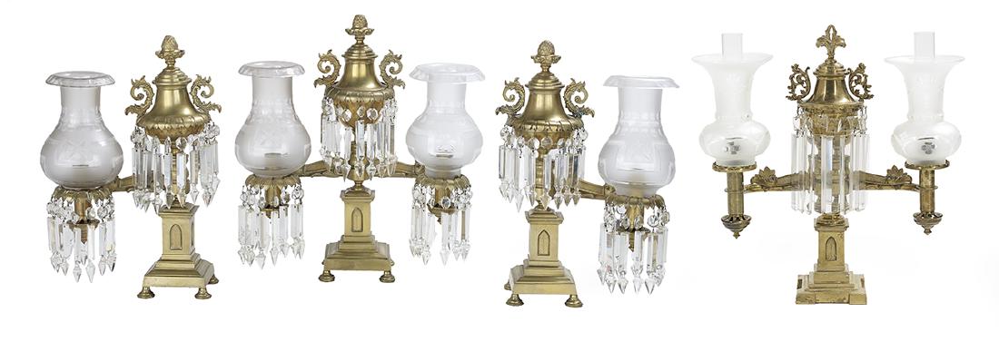 Four Argand Lamps, attr. to Cornelius & Co. (1 of 1)