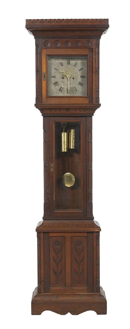 American Carved Walnut Tall Case Clock (1 of 2)