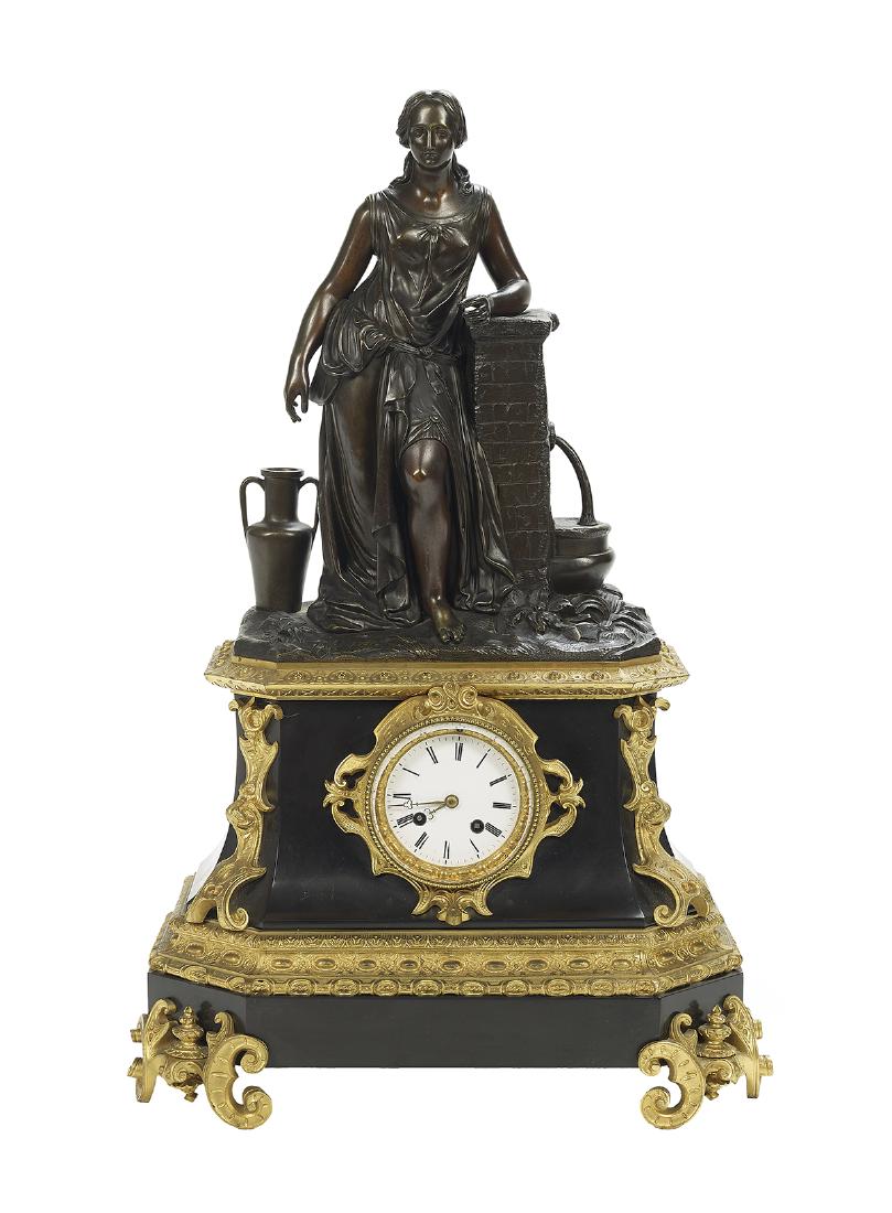 Napoleon III Bronze and Marble Clock (1 of 2)