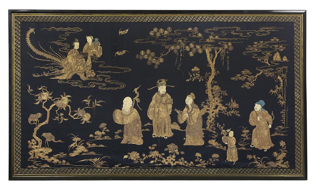 Large Chinese Embroidered Wall Panel (1 of 5)