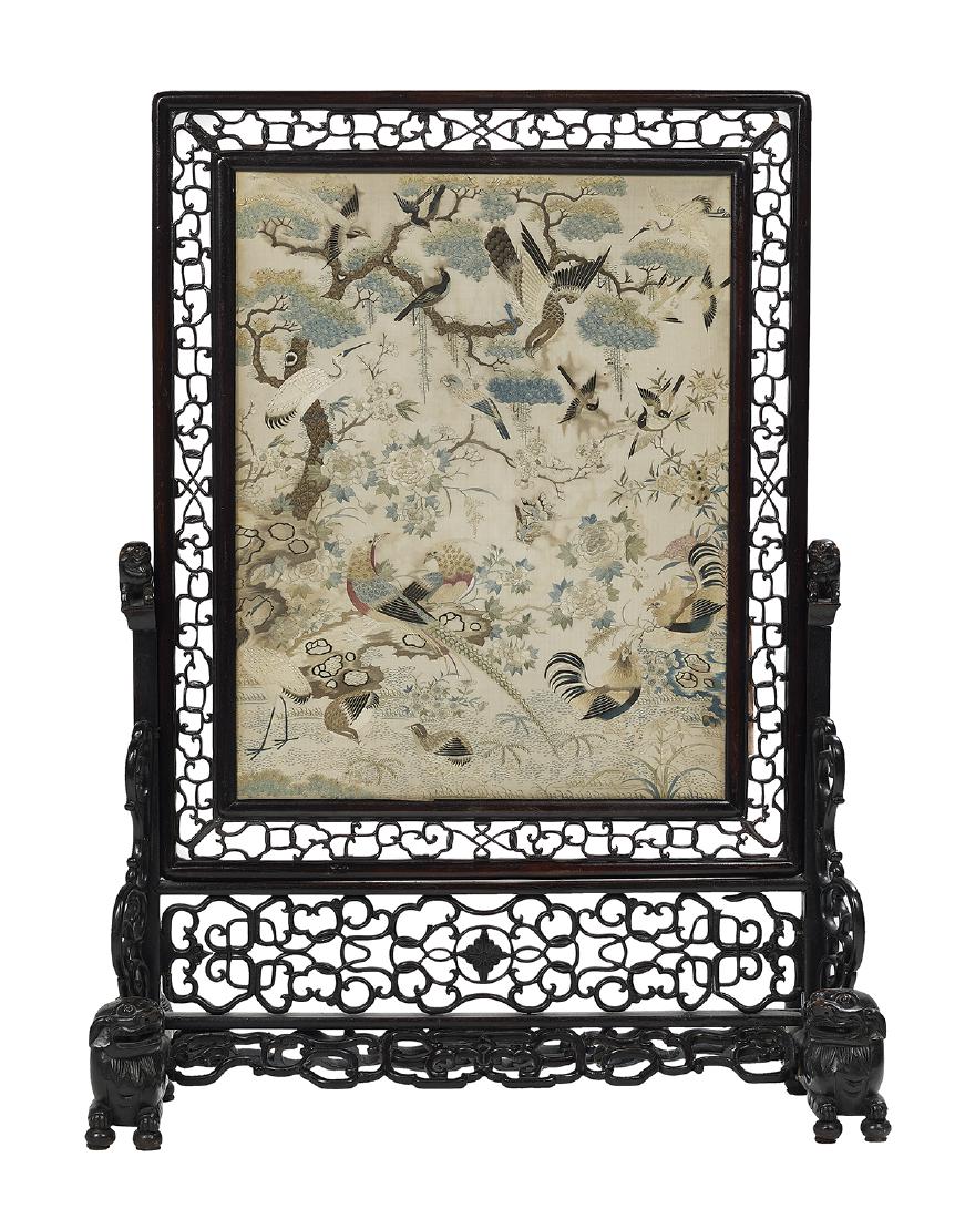 Chinese Embroidered Table Screen (1 of 1)