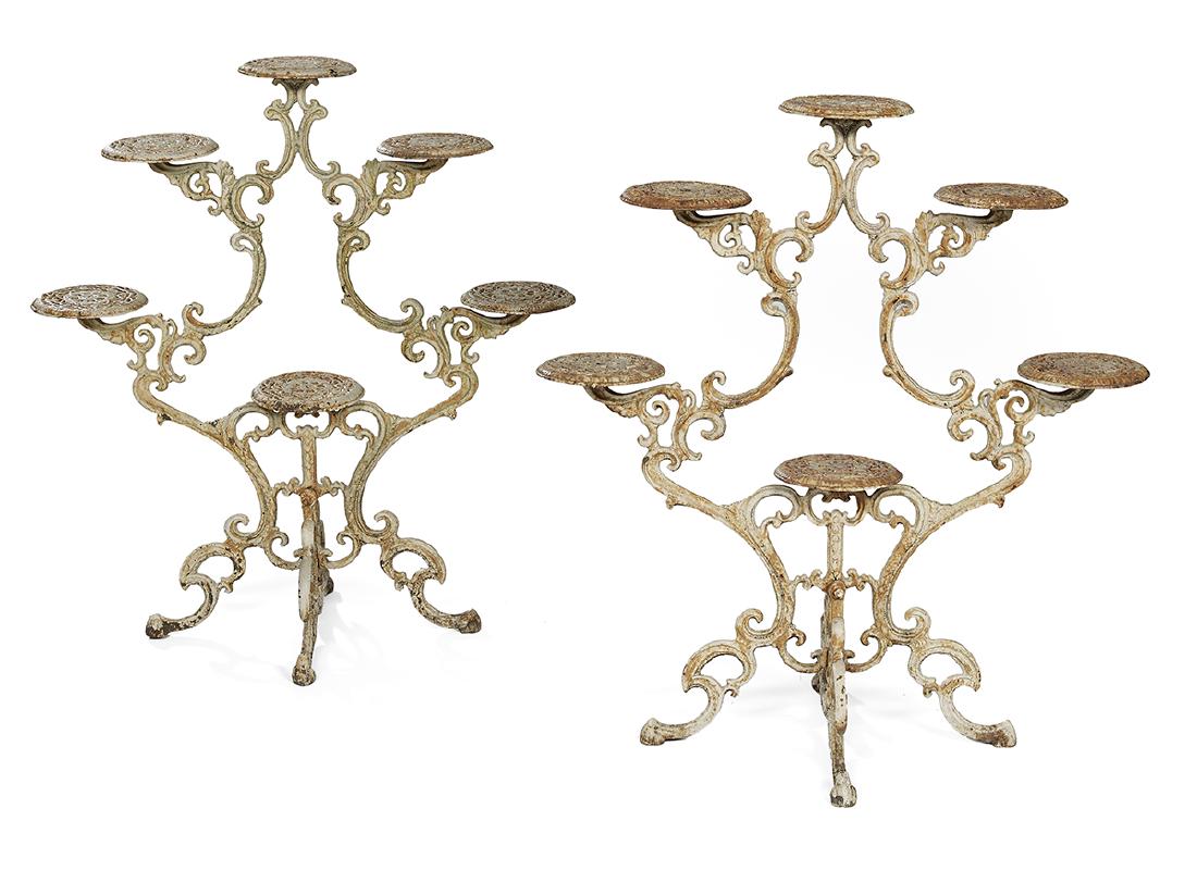 Pair of Rococo Revival Cast Iron Plant Stands (1 of 1)