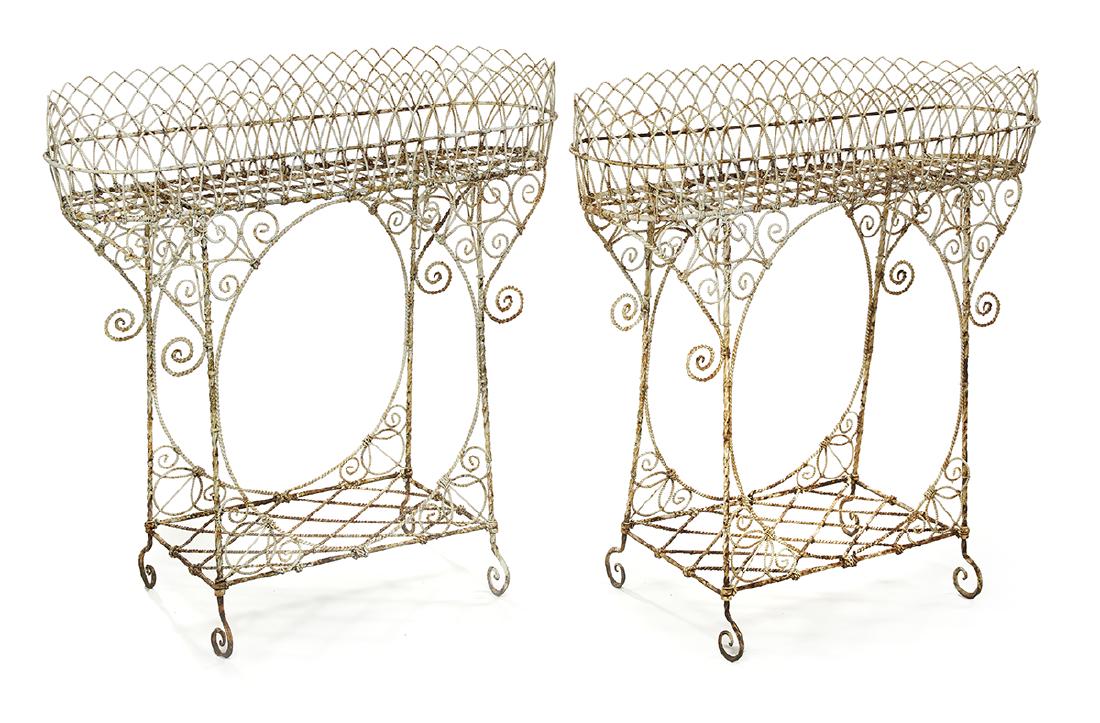 Pair of Twisted Wire Conservatory Plant Stands (1 of 1)