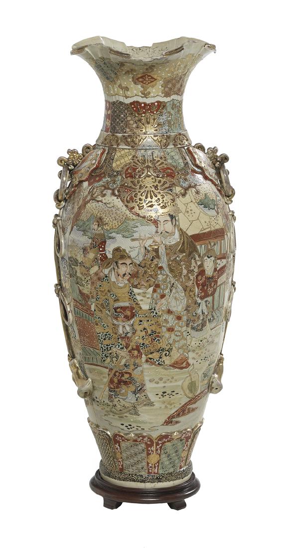 Monumental Japanese Satsuma Porcelain Vase (1 of 2)