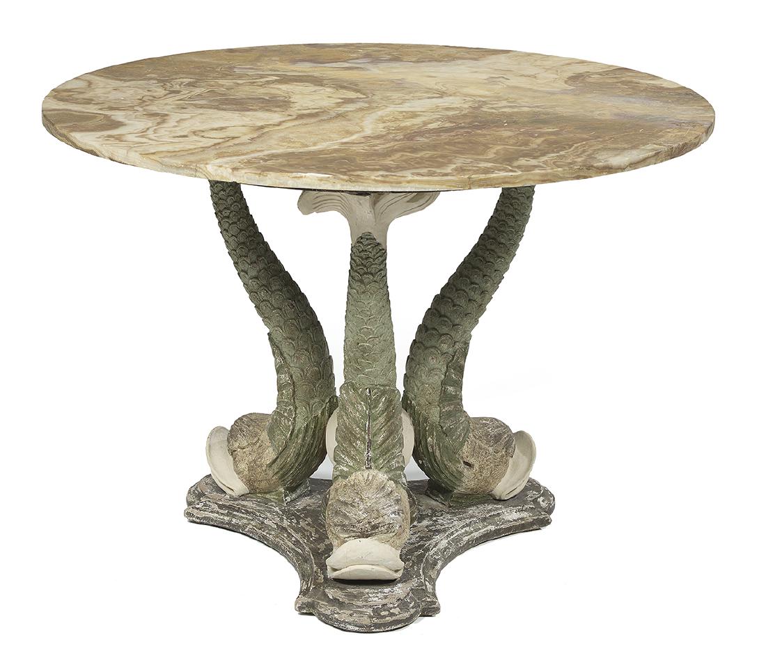 Neoclassical-Style Polychromed Center Table (1 of 1)