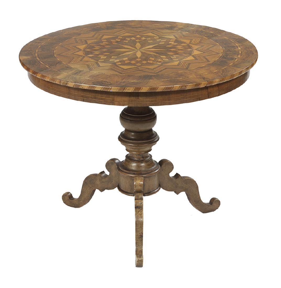 Italian Marquetry-Inlaid Fruitwood Center Table (1 of 1)