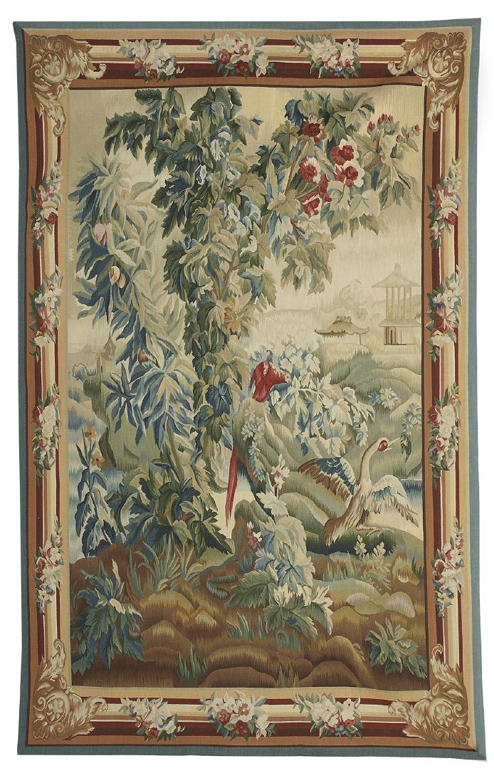 Flemish-Style Hand-Woven Verdure Tapestry (1 of 1)