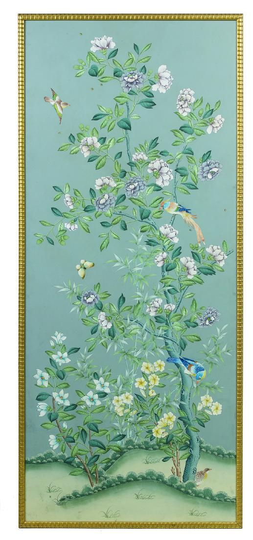 Large Chinoiserie-Style Painted Panel (1 of 2)