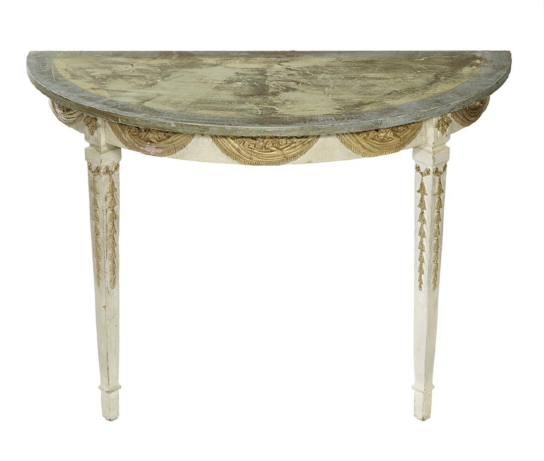 Louis XVI-Style Demi-lune Console Table (1 of 1)