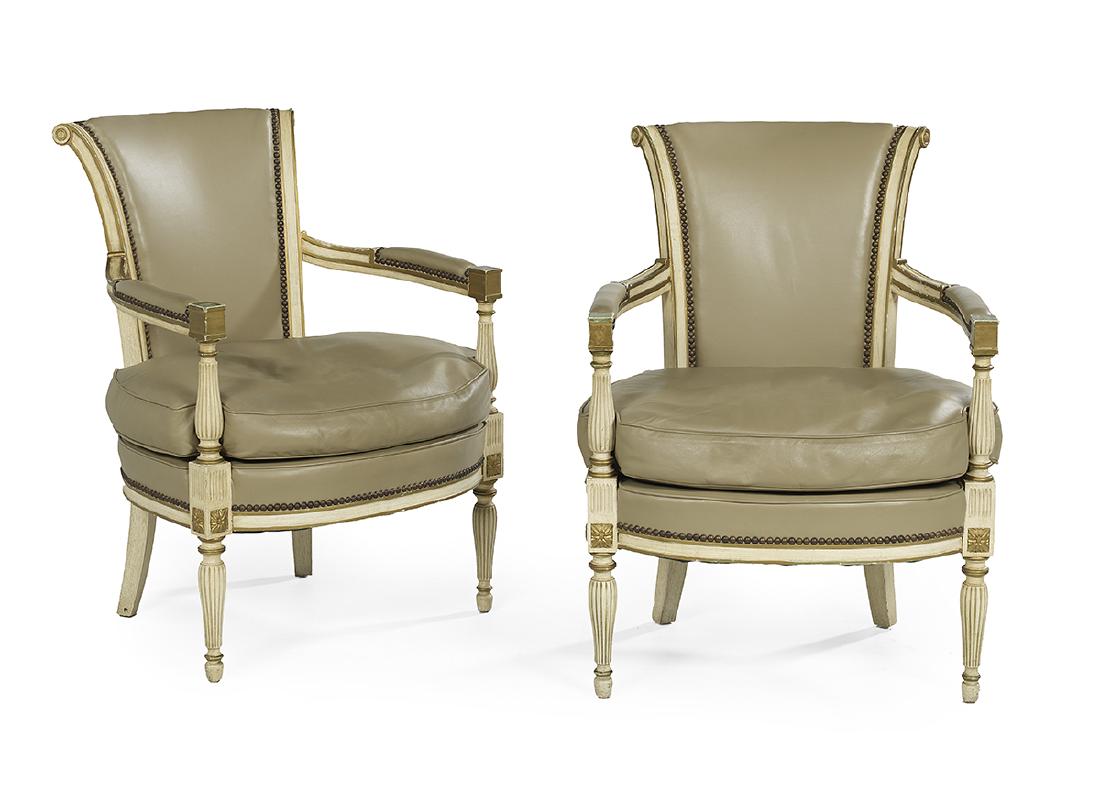 Pair of Directoire-Style Polychrome Fauteuils (1 of 1)