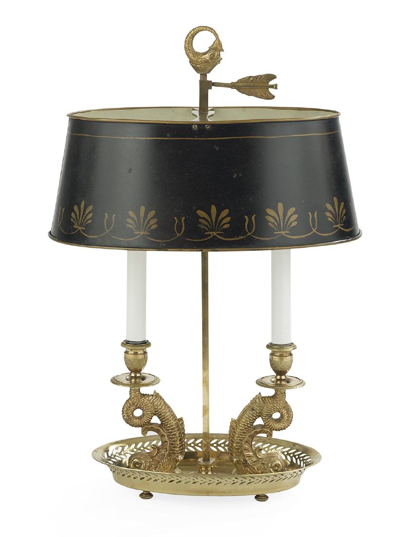 Brass and Tole Bouillotte Lamp (1 of 1)