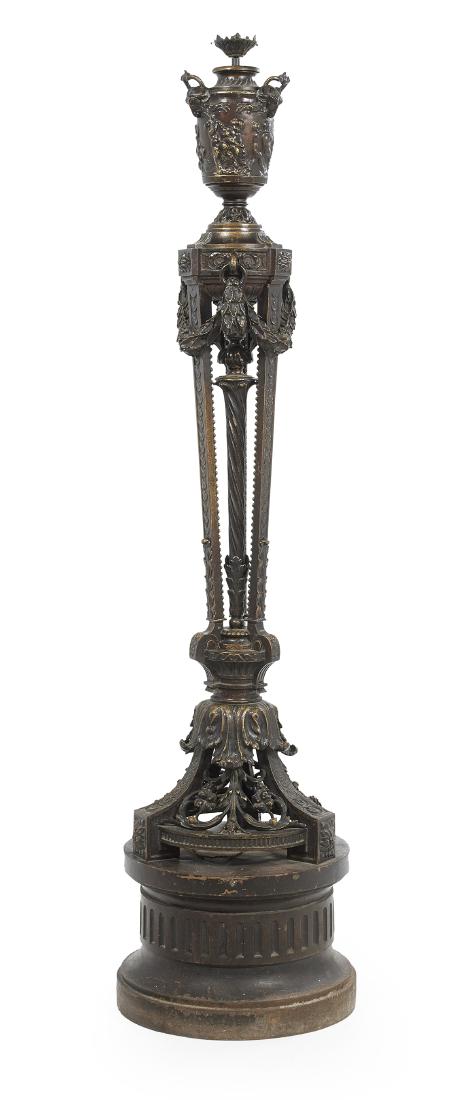 Monumental Neoclassical-Style Bronze Torchere (1 of 1)
