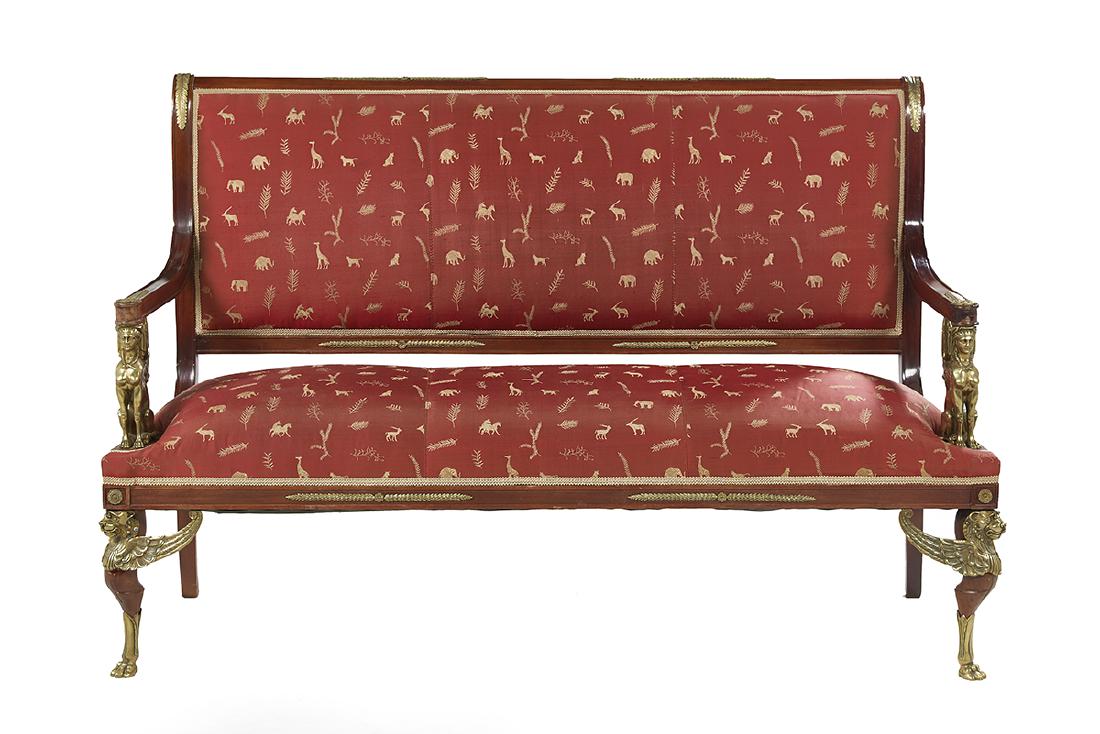Empire-Style Mahogany Settee (1 of 3)