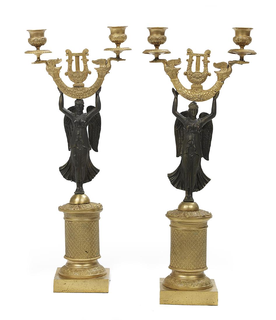 Pair of Napoleon III-Style Bronze Candelabra (1 of 1)