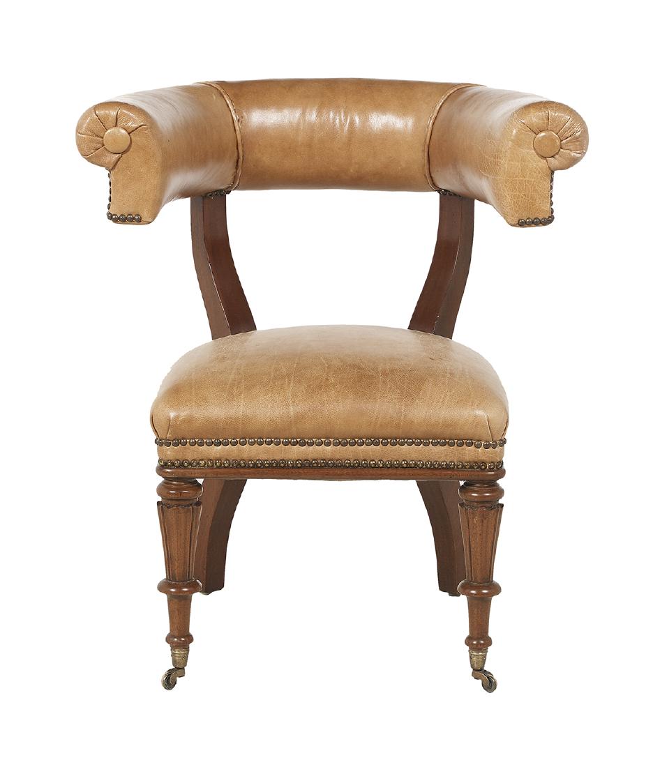 William IV Mahogany and Leather Library Chair (1 of 2)