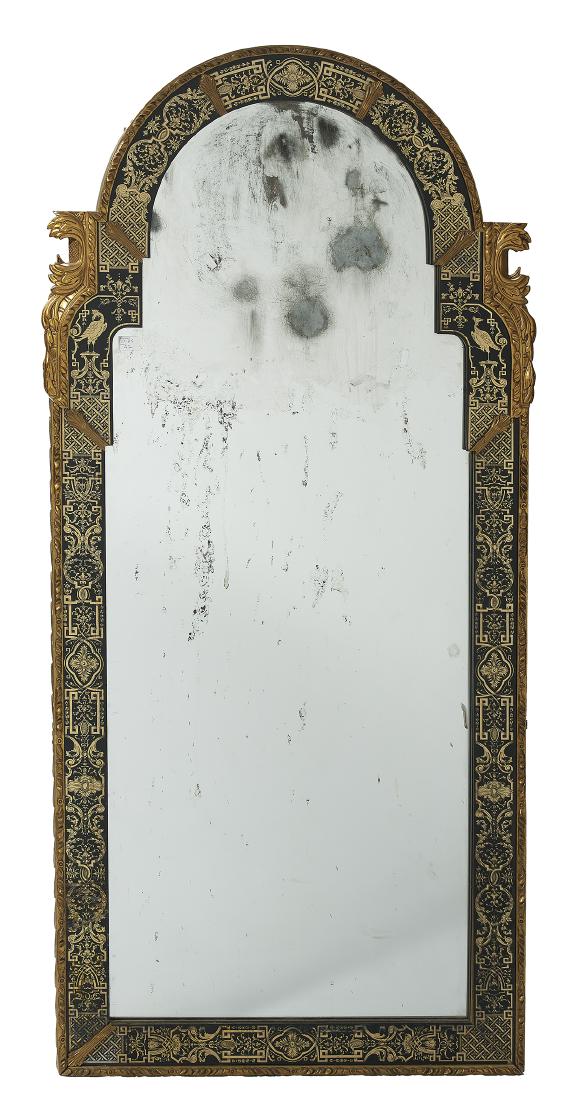 Mid-Century Giltwood and Eglomise Mirror (1 of 1)