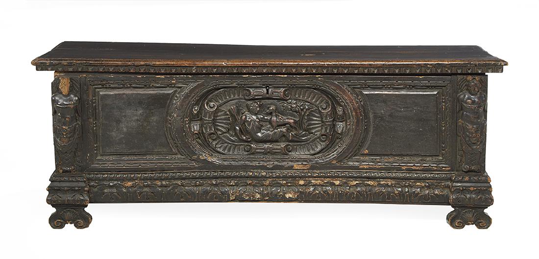 Italian Carved and Stained Walnut Cassone (1 of 3)