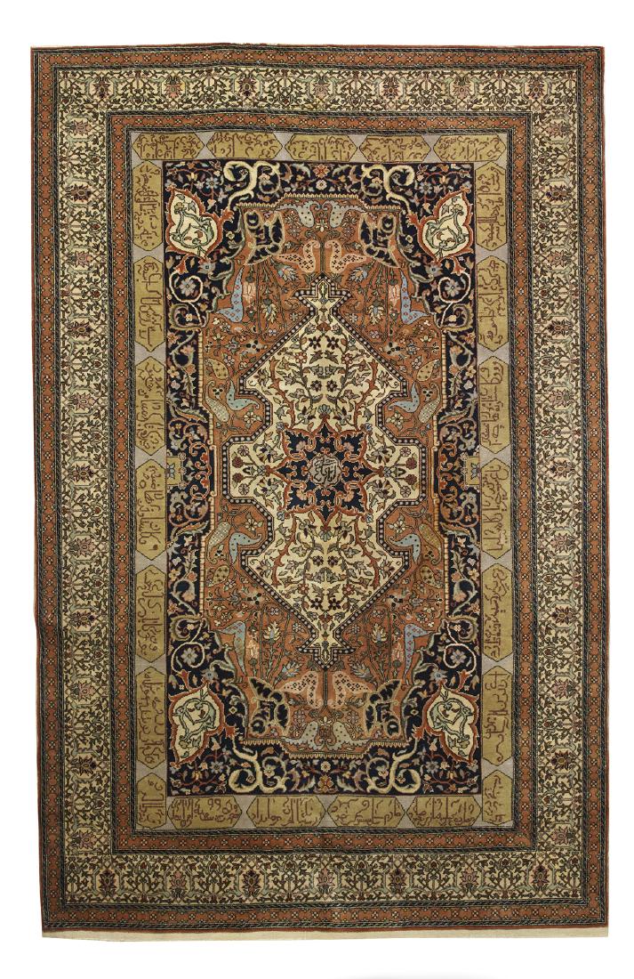 Semi-Antique Tabriz Poem Carpet (1 of 1)