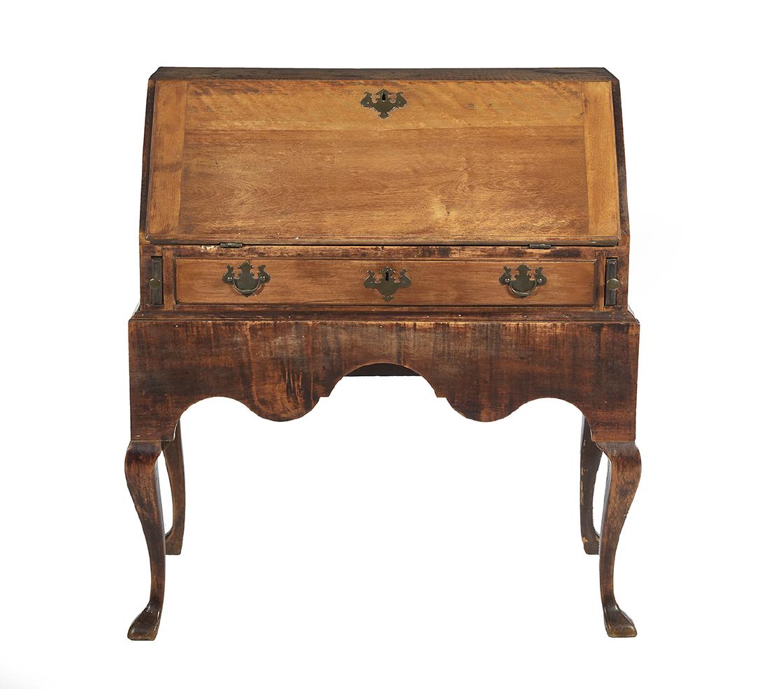 American Tiger Maple and Birch Desk on Stand (1 of 3)