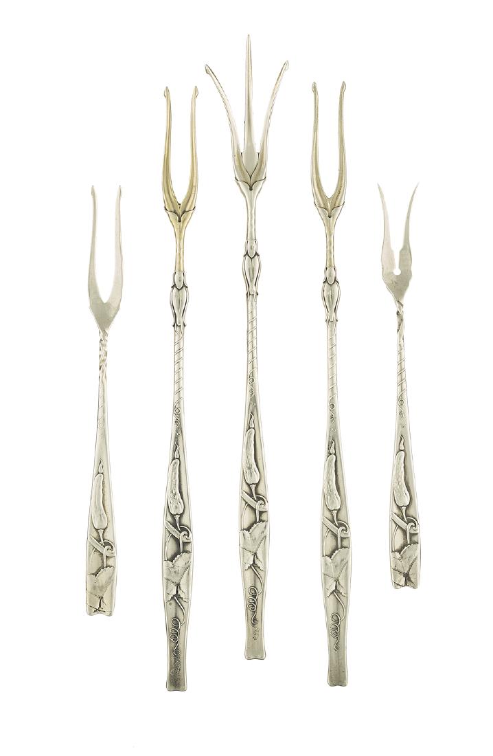 Five Rare Whiting Sterling Silver Pickle Forks (1 of 1)