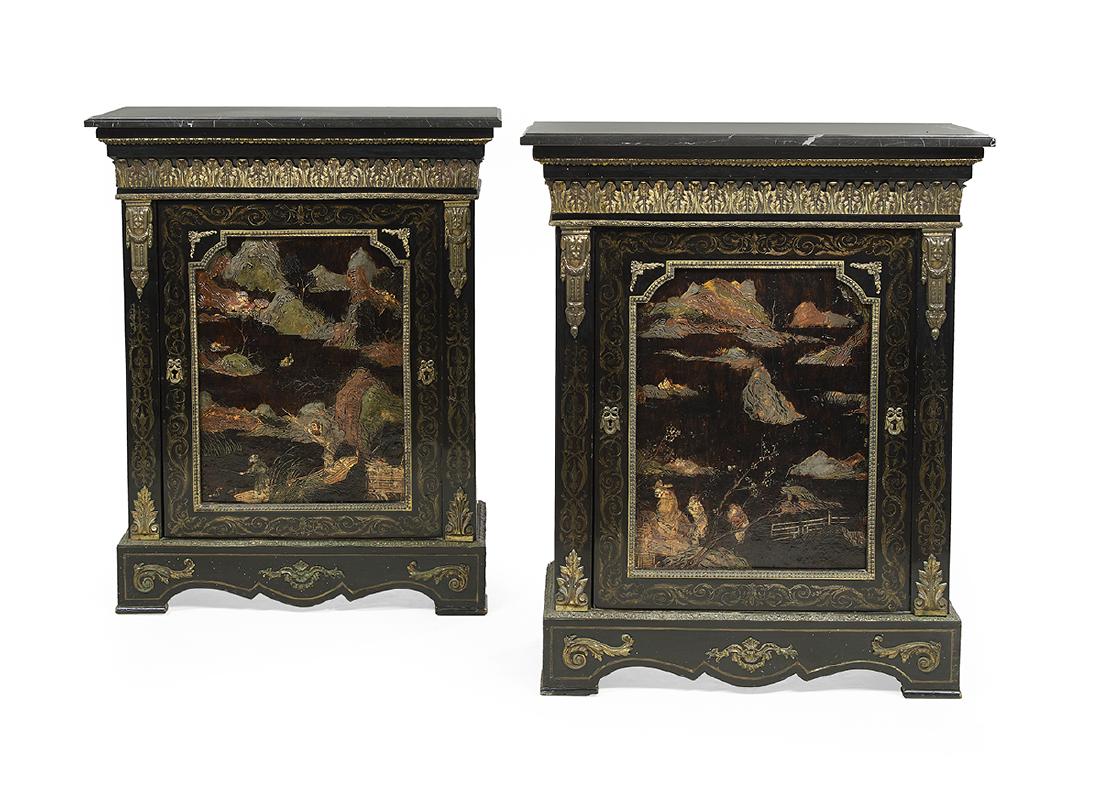 Pair of Napoleon III Marble-Top Cabinets (1 of 4)