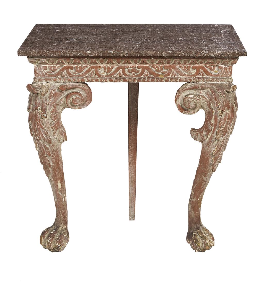 Italian Polychromed and Marble-Top Console Table (1 of 1)