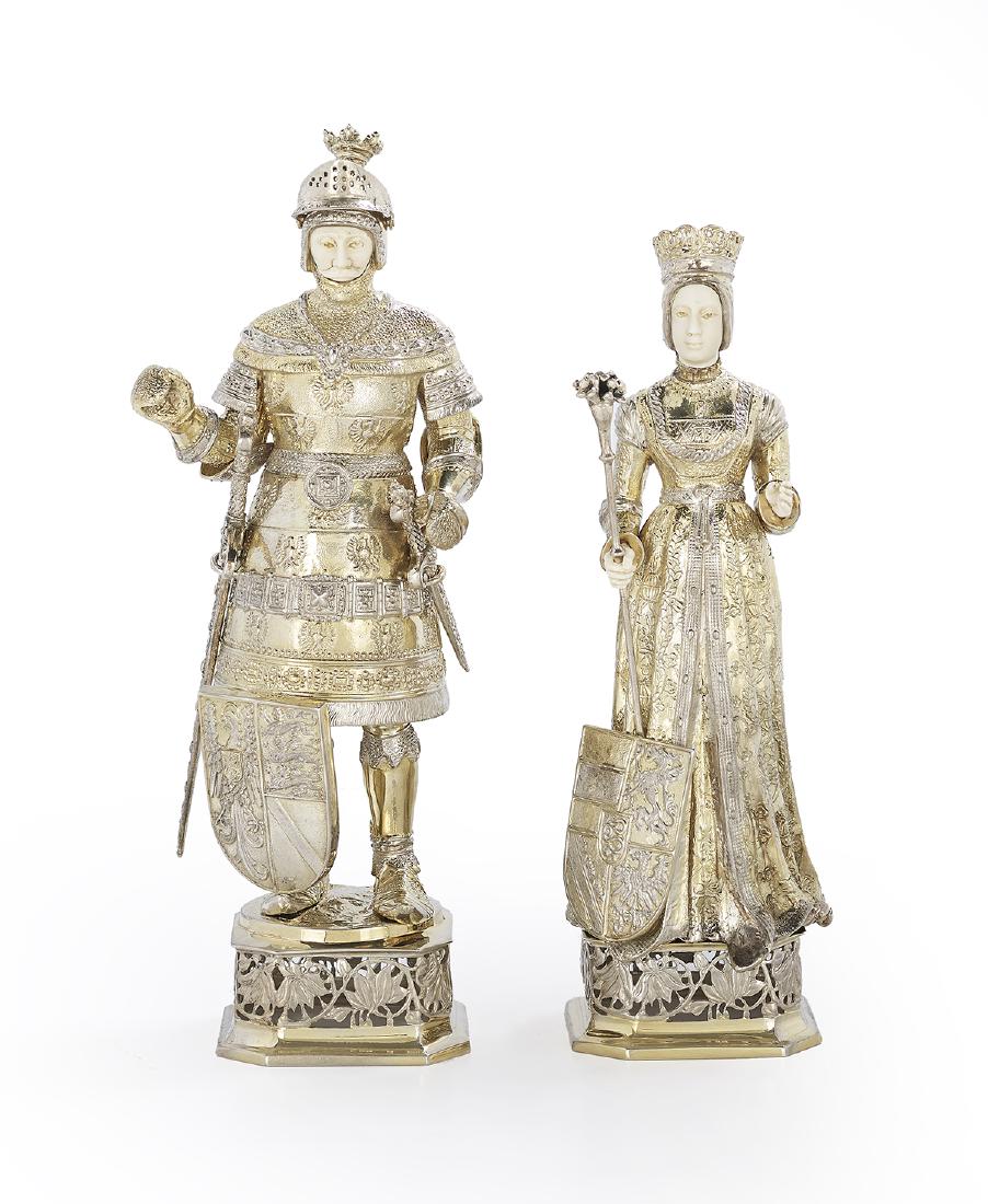Pair of German Silver Gilt Cabinet Figures (1 of 2)