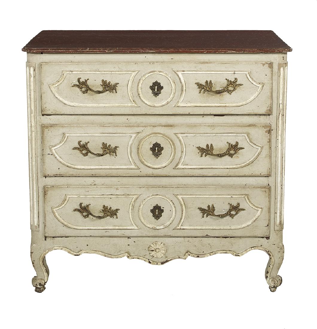 Transitional Louis XV/XVI Faux Marbre Commode (1 of 2)