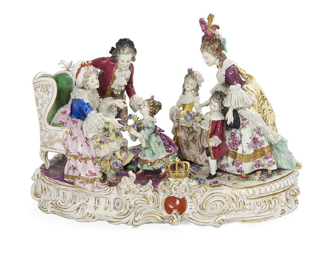 Meissen-Style Porcelain Figural Group (1 of 3)